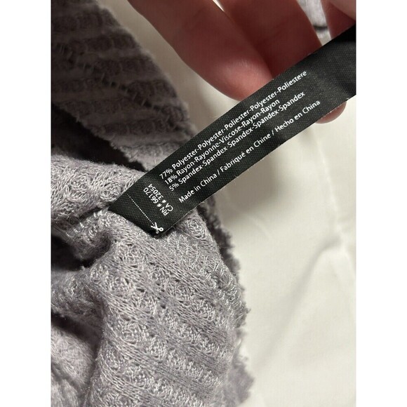 Out from Under Urban Outfitters Jojo Thermal Shirt Sz Medium Gray Waffle Knit - Picture 8 of 10